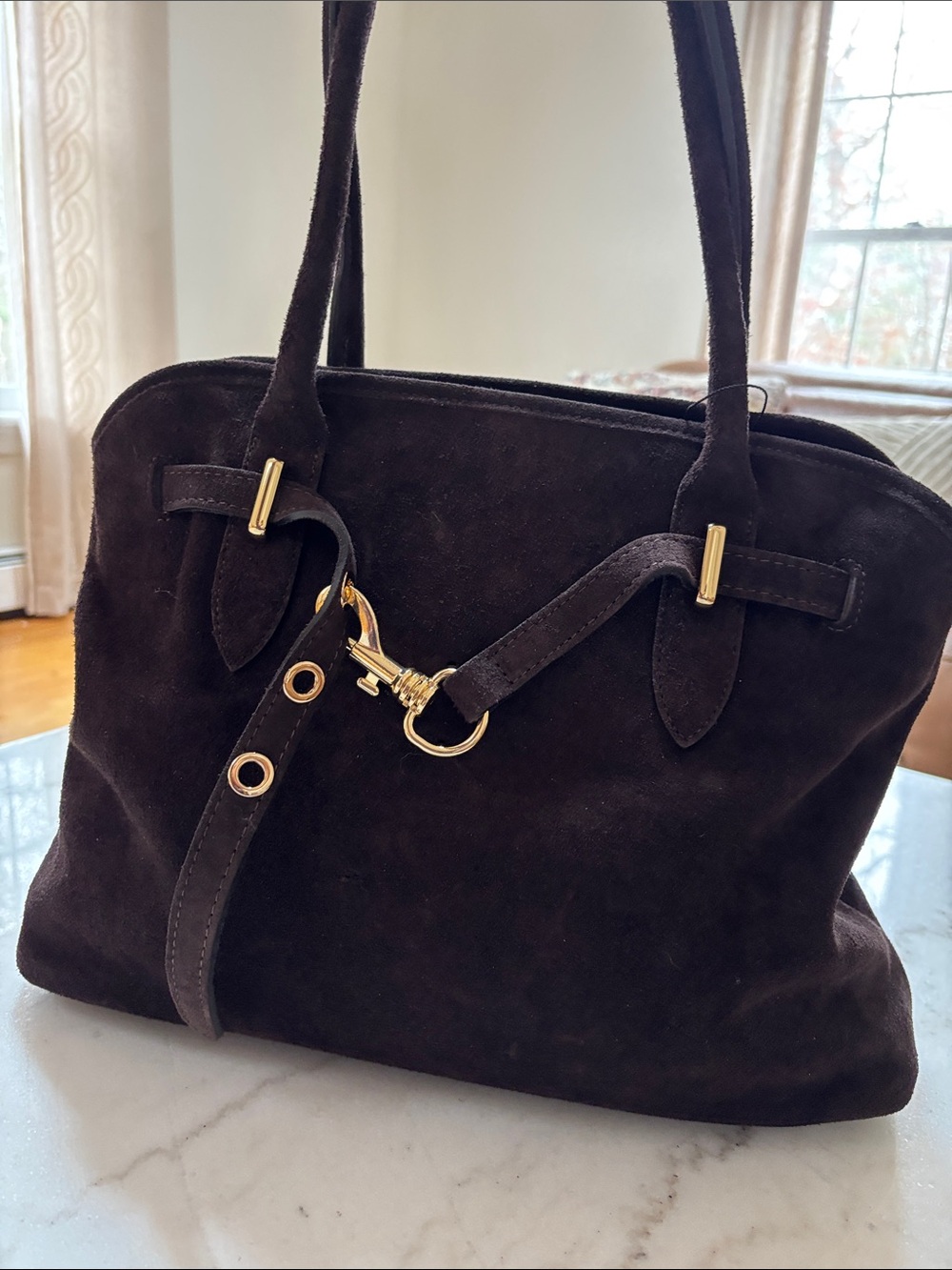 Suede Handbag